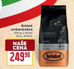 Billa Bristot Zrnková káva nabídka