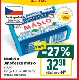 Billa Madeta Jihočeské máslo nabídka