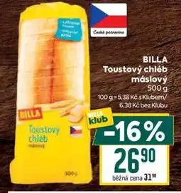 Billa BILLA Toustový chléb máslový nabídka