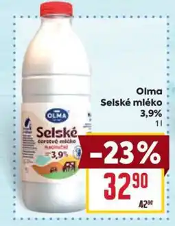 Billa Olma Selské mléko 3,9% nabídka