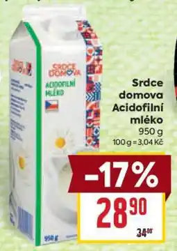 Billa Srdce domova Acidofilní mléko nabídka