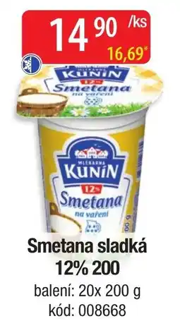 Qanto Kunín Smetana sladká 12% nabídka