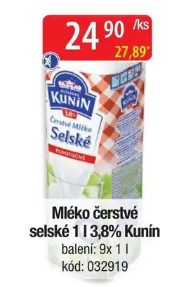 Qanto Kunín mléko čerstvé selské nabídka