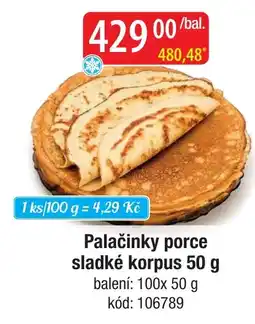 Qanto Palačinky porce sladké korpus nabídka