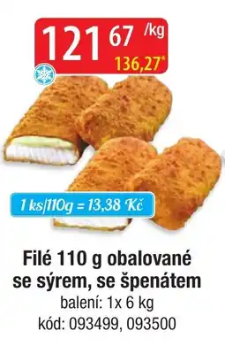 Qanto Filé se sýrem se špenátem nabídka