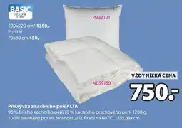 JYSK Basic přikrývka z kachního peří alta nabídka