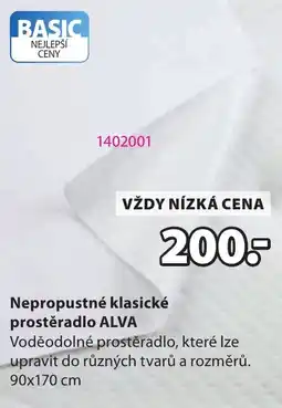 JYSK Basic nepropustné klasické prostěradlo alva nabídka