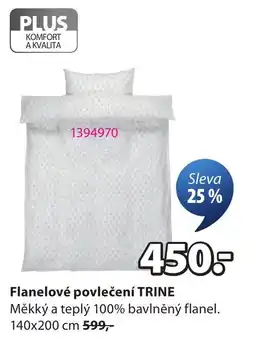JYSK Plus flanelové povlečení TRINE nabídka