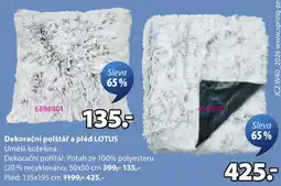 JYSK Lotus dekorační polštář a pléd nabídka