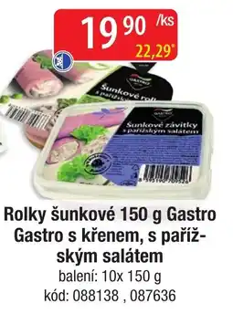 Qanto Gastro rolky šunkové nabídka