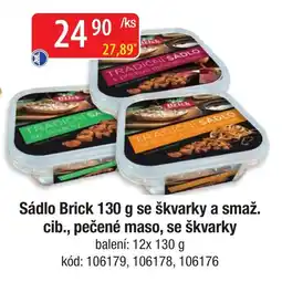 Qanto Brick sádlo se škvarky a smaž. cib., pečené maso, se škvarky nabídka
