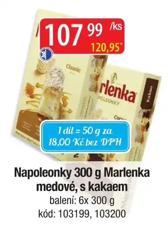 Marlenka Napoleonky medové, s kakaem
