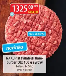 Qanto nakup šťavnatější hamburger syrový nabídka