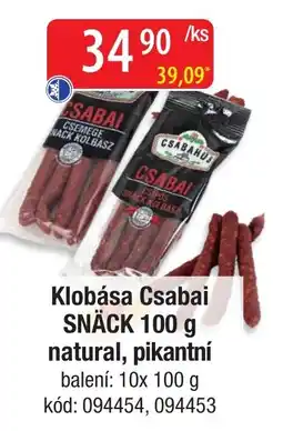 Qanto Csabai snák klobásy natural pikantní nabídka