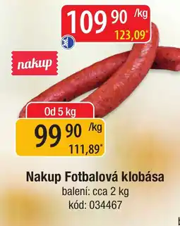 Qanto Nakup Fotbalová klobása nabídka
