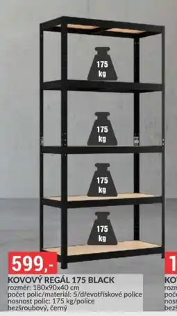 Baumax Kovový regál 175 black nabídka