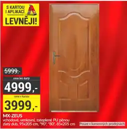 Baumax mx-zeus vchodové venkovní zateplené pu pěnou zlatý dub nabídka