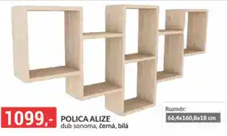 Baumax Polica alize dub sonoma, černá, bílá nabídka