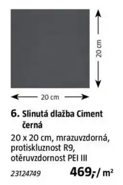 Bauhaus Slinutá dlažba Ciment černá nabídka