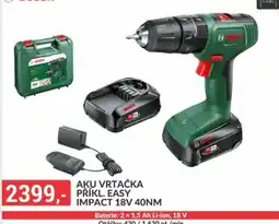 Baumax Bosch akumulátorová vrtačka příkl. easy impact 18v 40nm nabídka