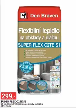 Baumax Den Braven flexibilní lepidlo na obklady a dlažbu super flex c2te s1 nabídka