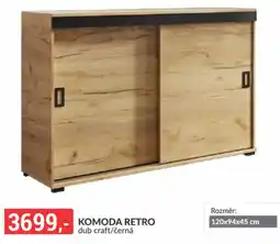 Baumax Komoda retro dub craft/černá nabídka