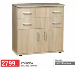 Baumax Komoda bílá, dub sonoma nabídka