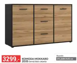 Baumax Mokkaro komoda 2D3S černá/dub catania nabídka