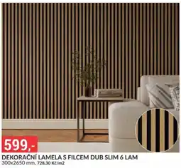 Baumax Dekorační lamela s filcem dub slim 6 lam nabídka