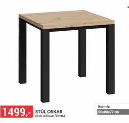 Baumax Stůl oskar dub artisan/černá nabídka