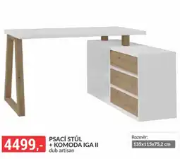 Baumax Psací stůl + komoda iga II dub artisan nabídka