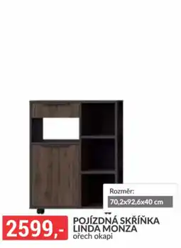 Baumax Linda Monza pojízdná skříňka ořech okapi nabídka