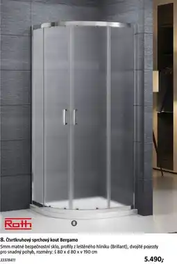 Bauhaus Čtvrtkruhový sprchový kout bergamo nabídka