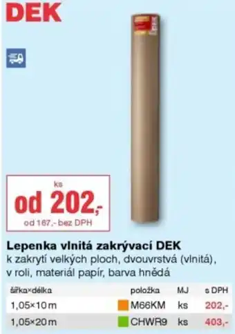 DEK lepenka vlnitá zakrývací