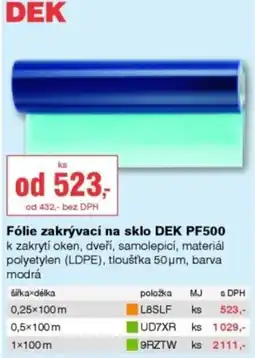 DEK Dek fólie zakrývací na sklo pf500 nabídka