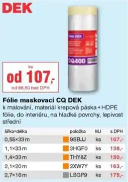DEK Fólie maskovací cq dek nabídka