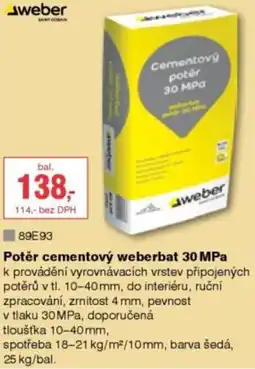 DEK weber potěr cementový weberbat 30 mpa nabídka