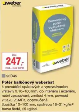 DEK weber potěr balkónový weberbat nabídka