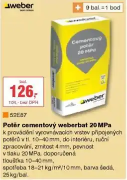 DEK Weber potěr cementový weberbat 20 mpa nabídka