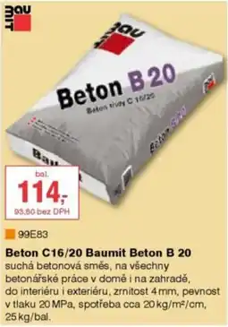 DEK Beton C16/20 Baumit Beton B 20 nabídka