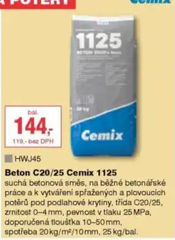 DEK Cemix Beton C20/25 1125 nabídka