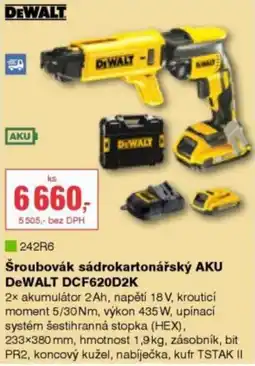 DEK Dewalt šroubovák sádrokartonářský aku dcf620d2k nabídka