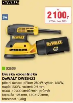 DEK Dewalt bruska excentrická dwe6423 nabídka