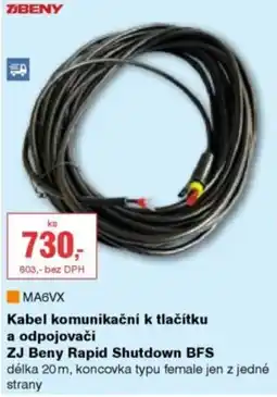 DEK Zj beny kabel komunikační k tlačítku a odpojovači rapid shutdown bfs nabídka