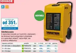 DEK Master odvlhčovače nabídka