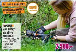 Hornbach Worx aku nůžky na větve wg330e. 2 nabídka