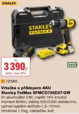 DEK Stanley vrtačka s příklepem aku Fatmax Sfmcd726d2t-qw nabídka