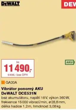 DEK Dewalt vibrátor ponorný aku dce531n nabídka