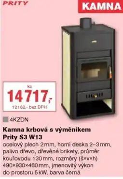 DEK Kamna krbová s výměníkem s3 w13 nabídka