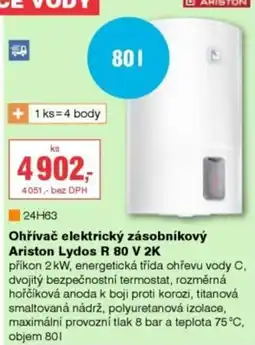 DEK Ariston Ohřivač elektrický zásobníkový Lydos R 80 V 2K nabídka